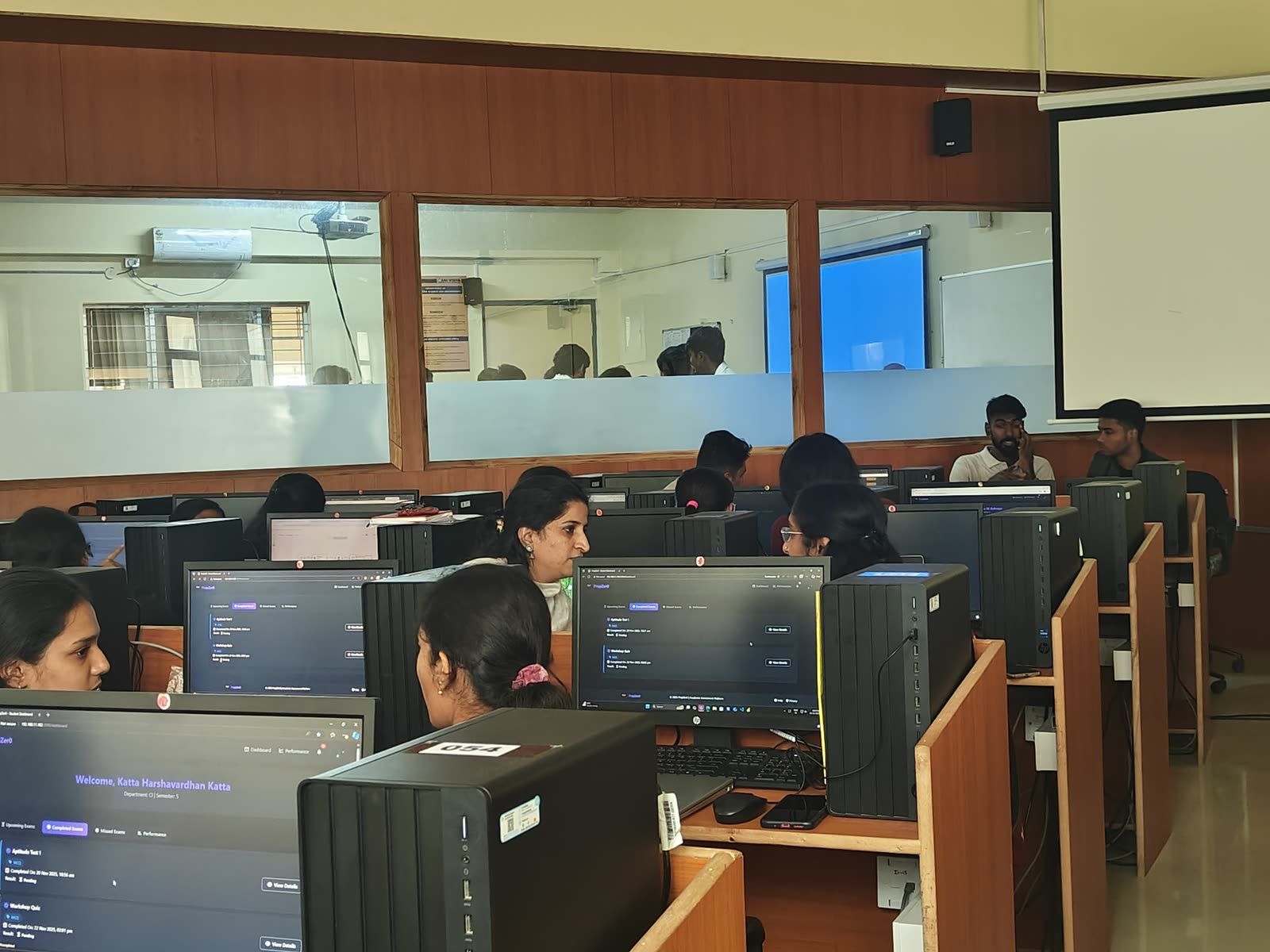 Students coding along during a lab-first workshop session